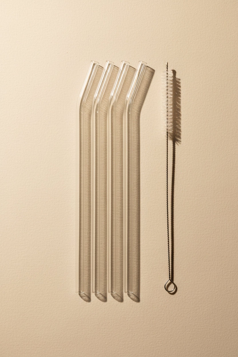 Lot de pailles en verre
